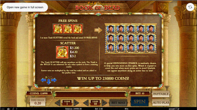 Auszahlungstabelle Seite 1 — Freispiele und Scatter